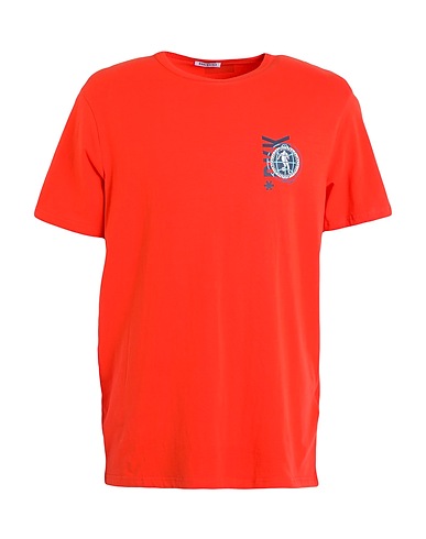 BIKKEMBERGS T-shirt Orange 95% Cotton, 5% Elastane