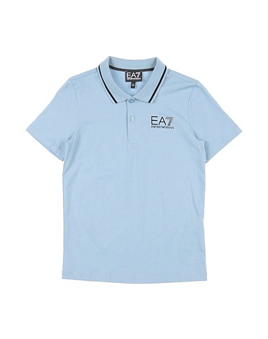EA7 Polo shirt Pastel blue 100% Cotton