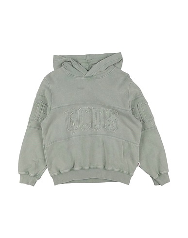 GCDS MINI Hooded sweatshirt Sage green 100% Cotton, Elastane