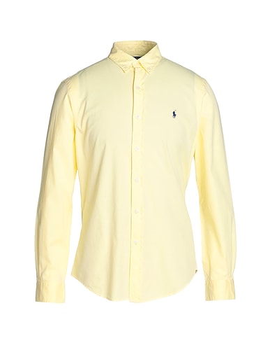 POLO RALPH LAUREN Solid color shirt SLIM FIT TWILL SHIRT
 Pastel yellow 100% Cotton