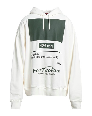 424 FOURTWOFOUR Hooded track jacket  Cream 100% Cotton