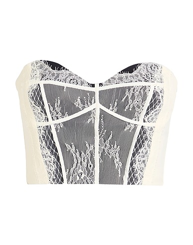 ELISABETTA FRANCHI Crop top Avorio 84% Poliammide, 16% Elastan, Poliestere