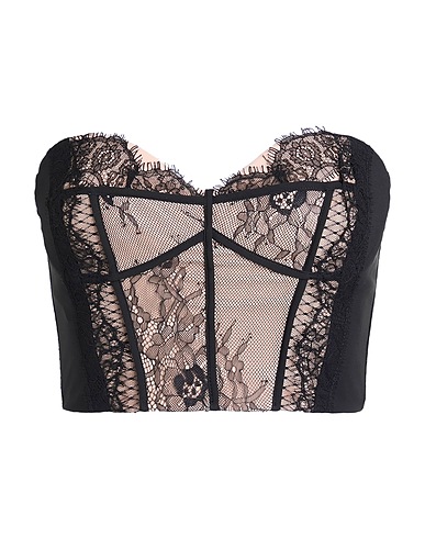 ELISABETTA FRANCHI Crop top Nero 84% Poliammide, 16% Elastan, Poliestere