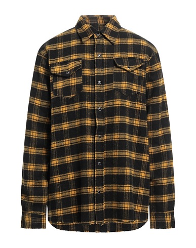 B-USED Chemise à carreaux Moutarde 100% Coton