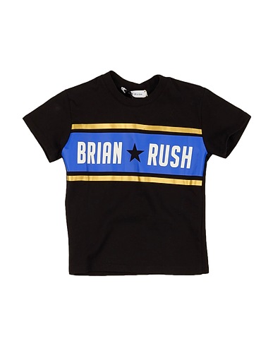 BRIAN RUSH T-shirt Black 100% Cotton