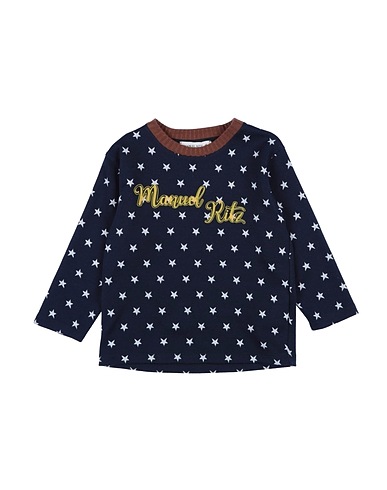 MANUEL RITZ Sweatshirt Navy blue 59% Cotton, 30% Polyester, 9% Polyamide, 2% Elastane