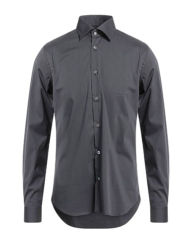 DNL Solid colour shirt Charcoal 70% Cotton, 27% Polyamide, 3% Elastane