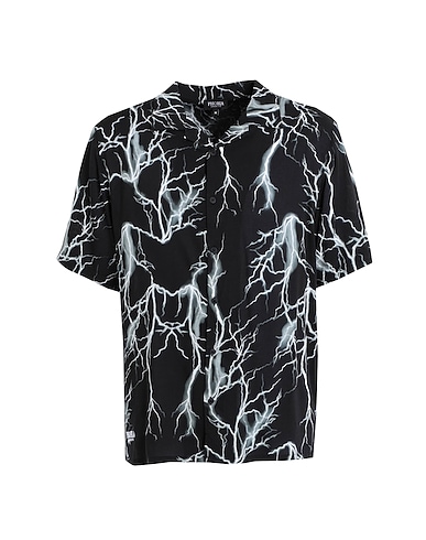 PHOBIA ARCHIVE Patterned shirt BLACK SHIRT WITH GREY ALL OVER LIGHTNING
 Black 100% Cotton