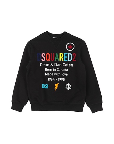 DSQUARED2 Felpa Nero 100% Cotone, Elastan, PVC - Polivinilcloruro