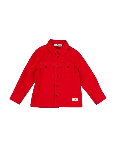 MANUEL RITZ Solid color shirt Red 65% Polyester, 33% Rayon, 2% Elastane