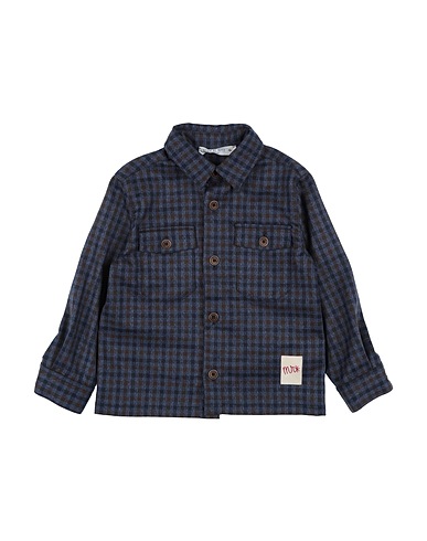MANUEL RITZ Patterned shirt Blue 78% Polyester, 19% Rayon, 3% Elastane