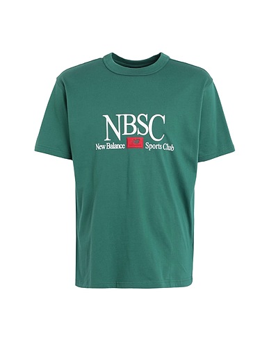 NEW BALANCE T-shirt Athletics Sports Club Cotton Jersey T-Shirt
 Green 100% Cotton
