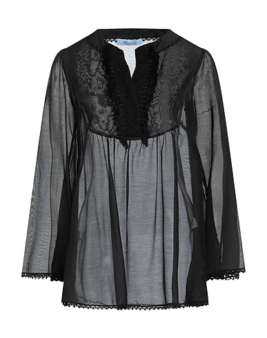 BLUMARINE Top Black 70% Cotton, 30% Silk