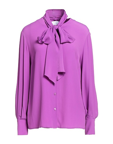 CLIPS MORE Solid color shirts & blouses Mauve 69% Acetate, 31% Silk
