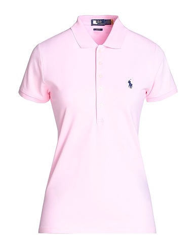 POLO RALPH LAUREN Polo shirt SLIM FIT STRETCH POLO SHIRT Light pink 97% Cotton, 3% Elastane
