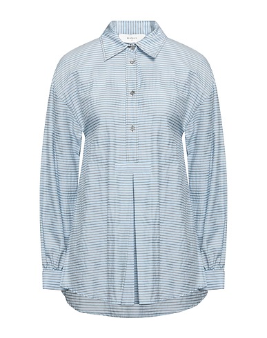 BEATRICE .B Striped shirt Sky blue 47% Cotton, 41% Polyester, 12% Viscose