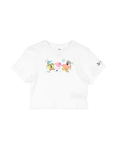 PUMA T-shirt PUMA x SPONGEBOB Girls Tee
 White 100% Cotton, Polyester