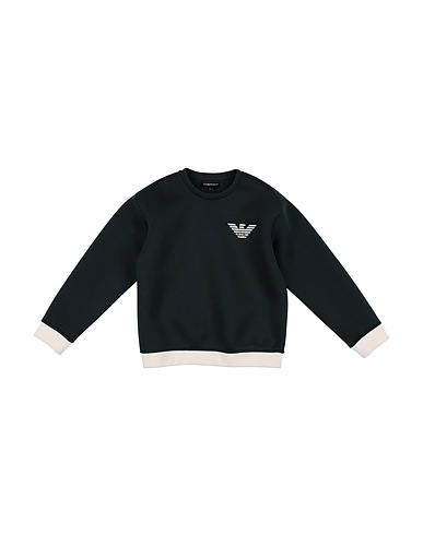 EMPORIO ARMANI Sweatshirt Dark green 100% Modal, Cotton, Elastane