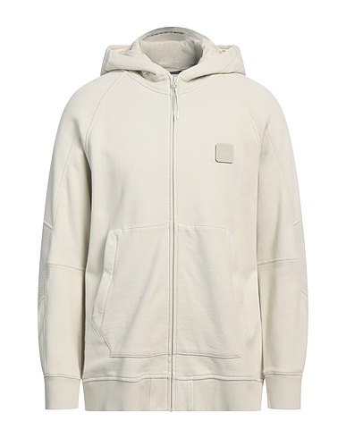 C.P. COMPANY Hooded track jacket  Ivory 100% Cotton