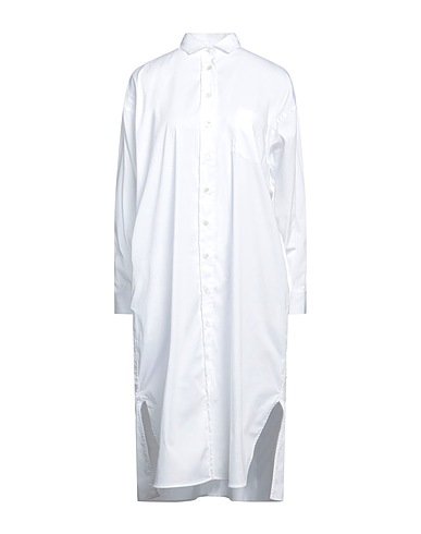 RUE DE MATHIEU EDITION Vestito chemisier Bianco 70% Cotone, 27% Poliammide, 3% Elastan