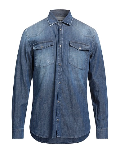 DONDUP Denim shirt Blue 98% Cotton, 2% Elastane