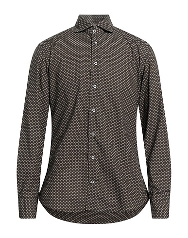 BASTONCINO Patterned shirt Khaki 100% Cotton
