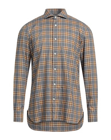 GIAMPAOLO Checked shirt Grey 100% Cotton