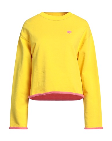 CHIARA FERRAGNI Sweatshirt Yellow 95% Cotton, 5% Elastane