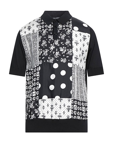 DOLCE&GABBANA Polo Nero 100% Seta