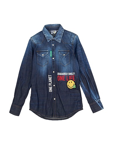 DSQUARED2 Denim shirt Blue 98% Cotton, 2% Elastane