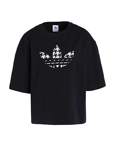 ADIDAS ORIGINALS T-shirt ORIGINALS HOUNDSTOOTH TREFOIL INFILL TSHIRT
 Black 93% Cotton, 7% Elastane