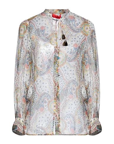 MAX&Co. Camicie  e bluse fantasia Bianco 97% Seta, 3% Fibra di metallo