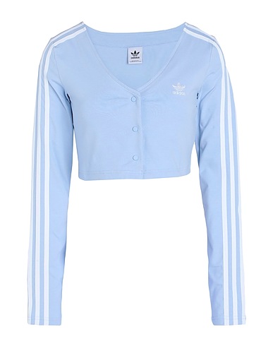 ADIDAS ORIGINALS Crop top ADICOLOR CLASSICS 3 STRIPES BUTTON LONGSLEEVE
 Light blue 93% Cotton, 7% Elastane
