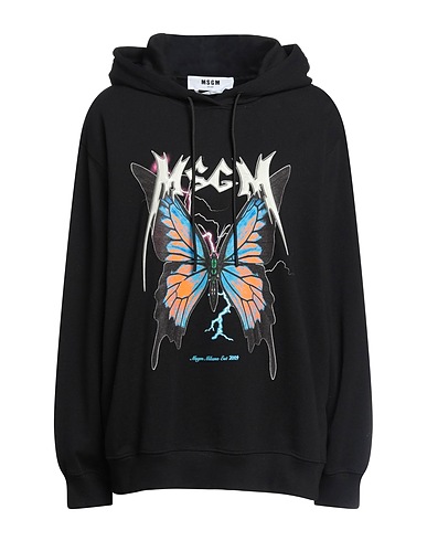 MSGM Hooded track jacket  Black 100% Cotton