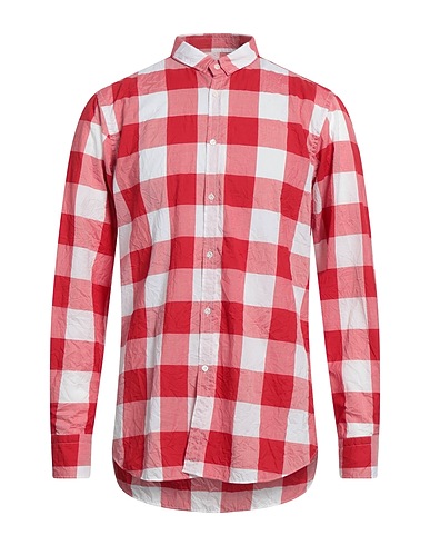 AGLINI Kariertes Hemd Rot 100% Baumwolle