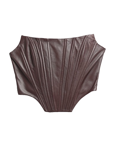 GIUSEPPE DI MORABITO Bustier Dark brown 100% Lambskin