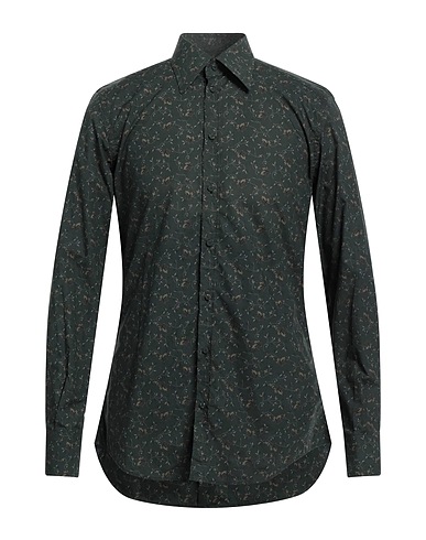 DOLCE&GABBANA Camicia fantasia Verde militare 100% Cotone