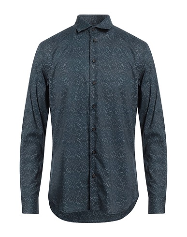 GAZZARRINI Camicia fantasia Avio 97% Cotone, 3% Elastan
