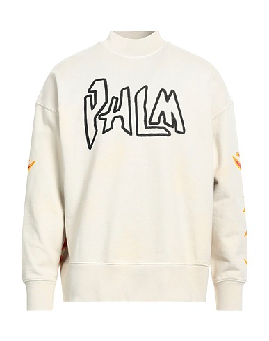 PALM ANGELS Sweatshirt Beige 100% Cotton, Polyester