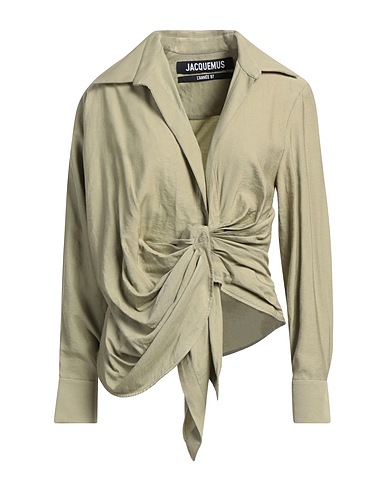 JACQUEMUS Solid color shirts & blouses Military green 88% Viscose, 12% Polyamide