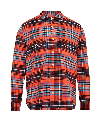 GIANNETTO PORTOFINO Checked shirt Orange 100% Cotton