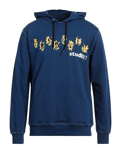 PAS DE MER Hooded track jacket  Navy blue 100% Cotton