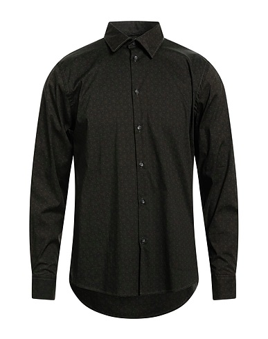 HAMAKI-HO Patterned shirt Military green 74% Cotton, 23% Nylon, 3% Elastane