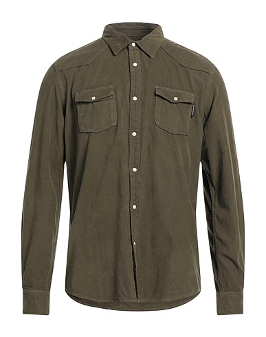 WHY NOT BRAND Solid color shirt Military green 100% Cotton