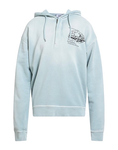 DSQUARED2 Hooded track jacket  Sky blue 100% Cotton, Elastane