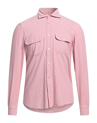 FINAMORE 1925 Solid color shirt Pink 100% Cotton