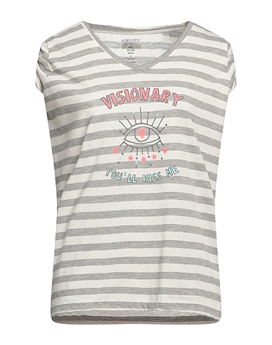 WILDREAMERS T-shirt Light grey 70% Polyester, 30% Linen