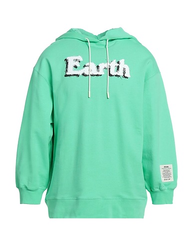 MSGM Hooded sweatshirt Light green 100% Organic cotton