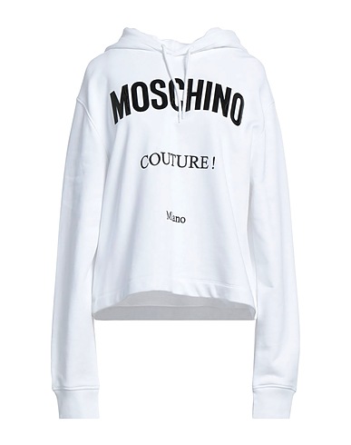 MOSCHINO Hooded track jacket  White 100% Organic cotton