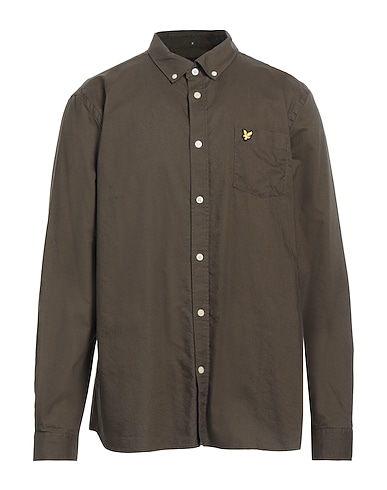 LYLE & SCOTT Solid colour shirt VINTAGE Military green 100% Organic cotton